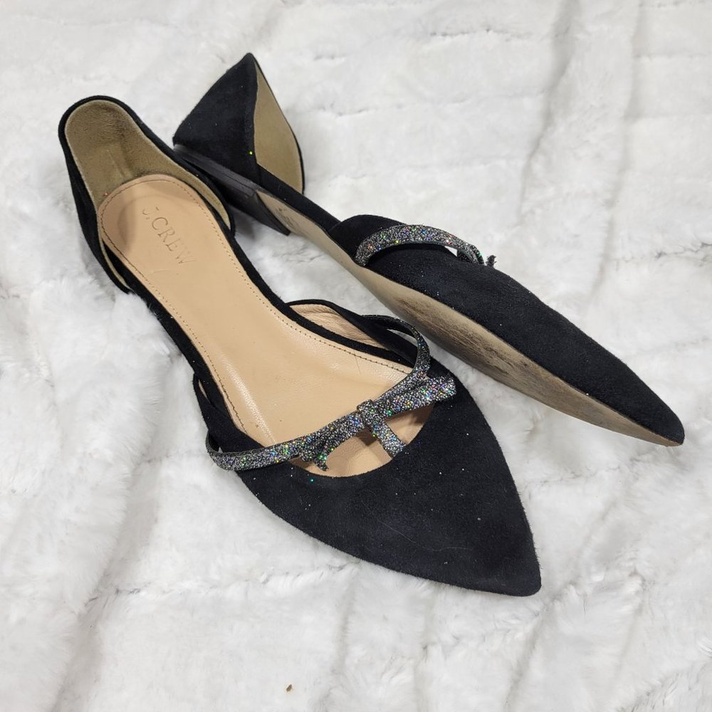 J. Crew 7 Women pointed glittered flats